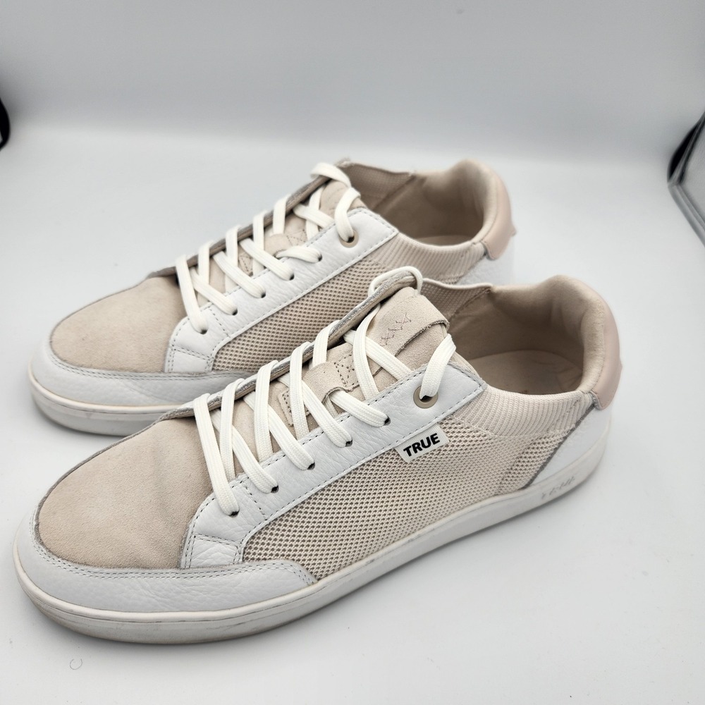 True Linkswear Golf Shoes Fs-02 Mixed Media Men's  10.5 White/tan. Suede/Mesh